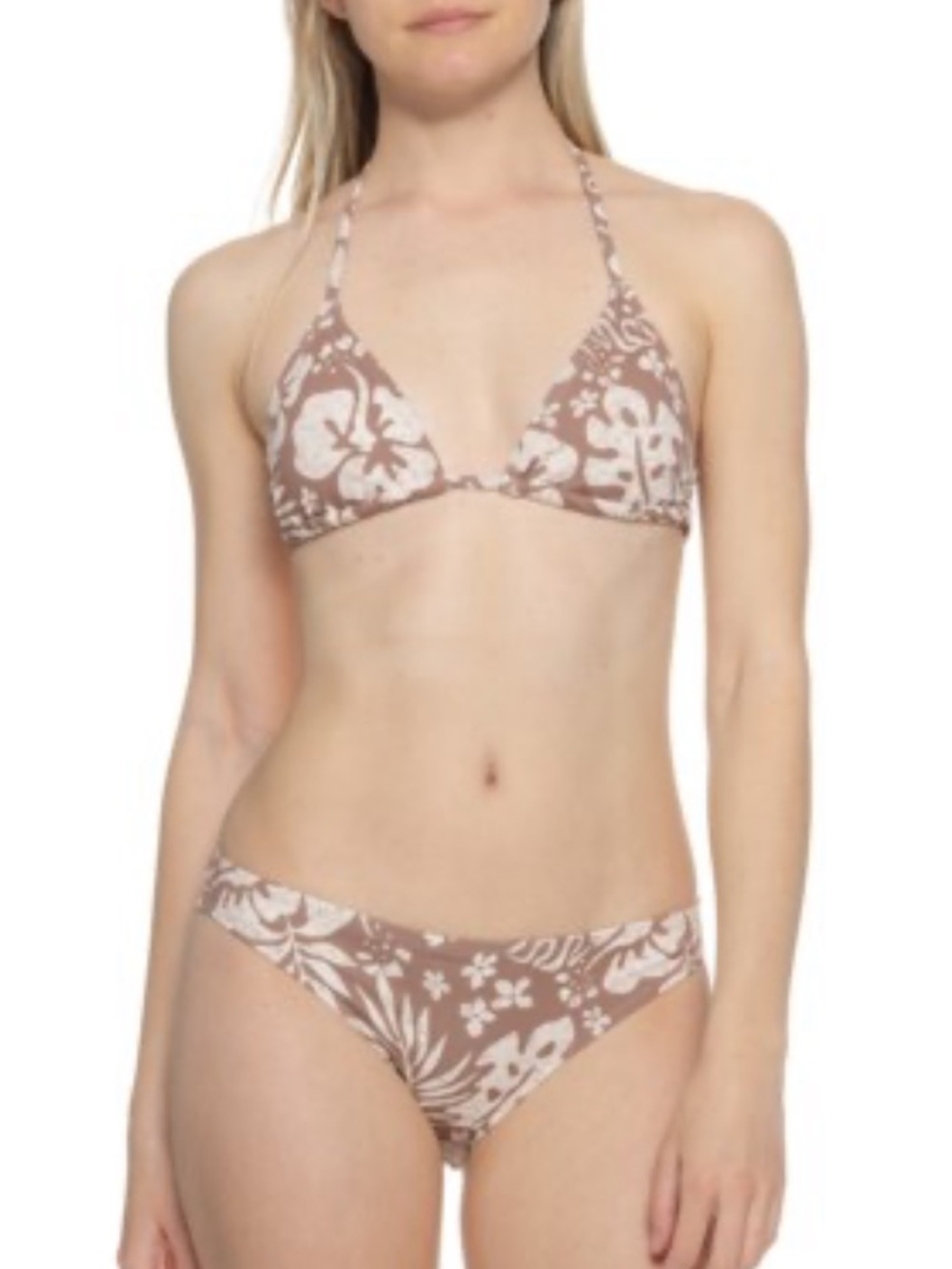 Billabong Women's Beach Babe Floral Swim Bikini Set - Brown/White